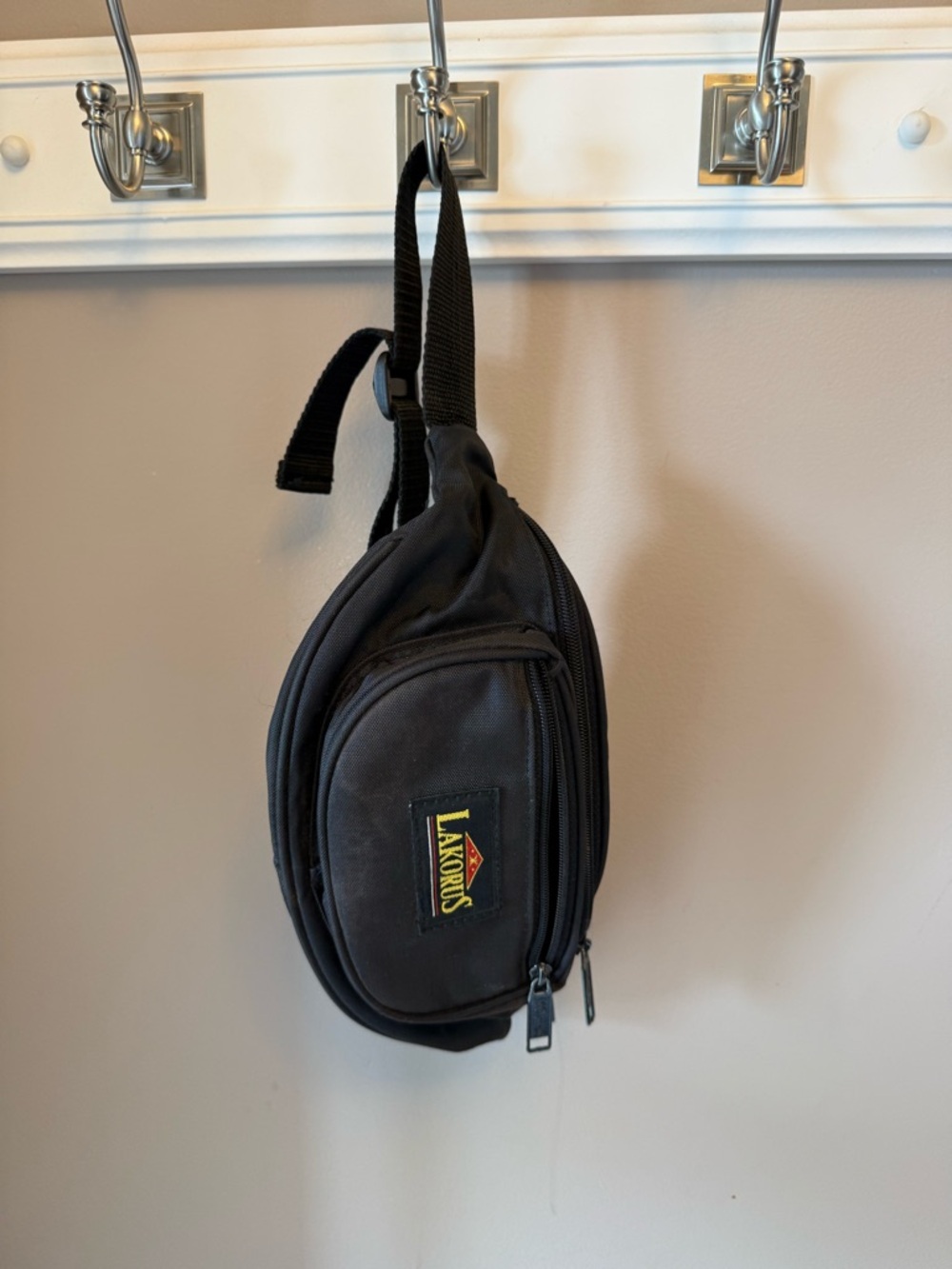 Lands' End Black Men's Belt Bag Sling